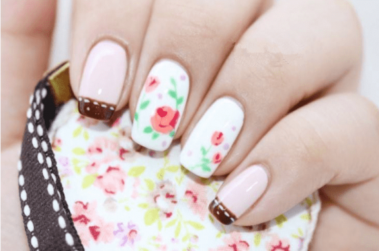 南寧美甲學(xué)校：春天里的小清新玫瑰美甲教程