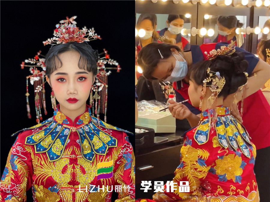  南寧化妝學校學員作品：中式秀禾新娘造型