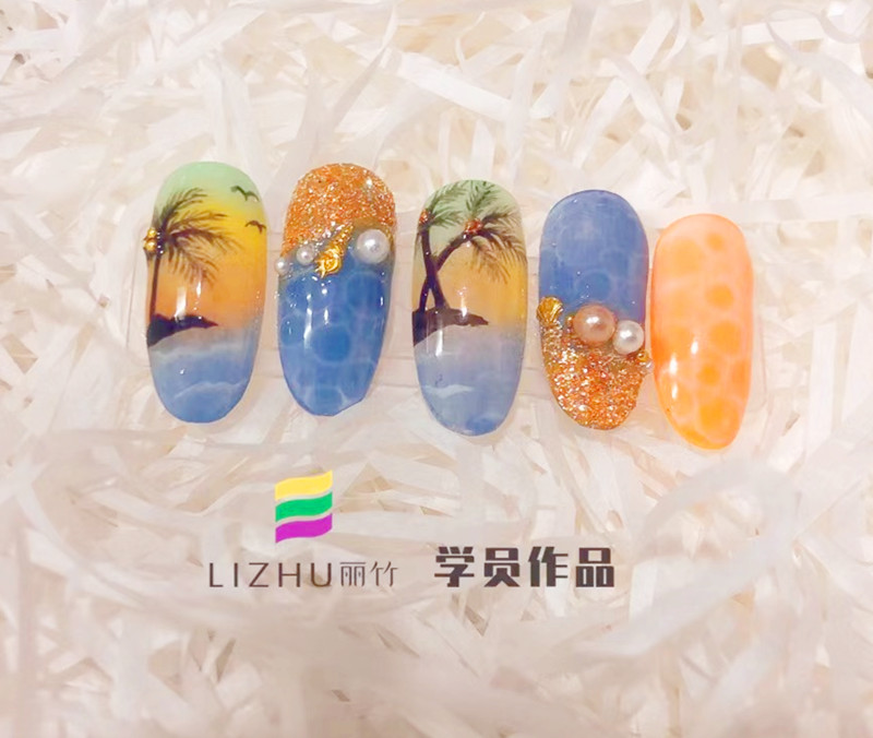 海洋風美甲作 | 南寧市美甲培訓學校作品