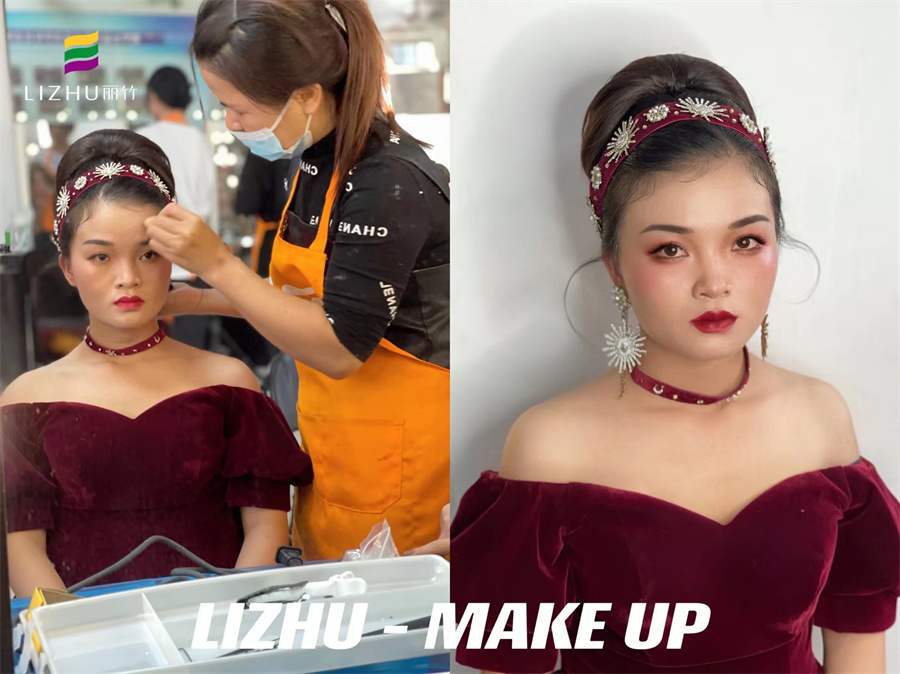 輕復(fù)古造型，南寧彩妝師課堂考核作品