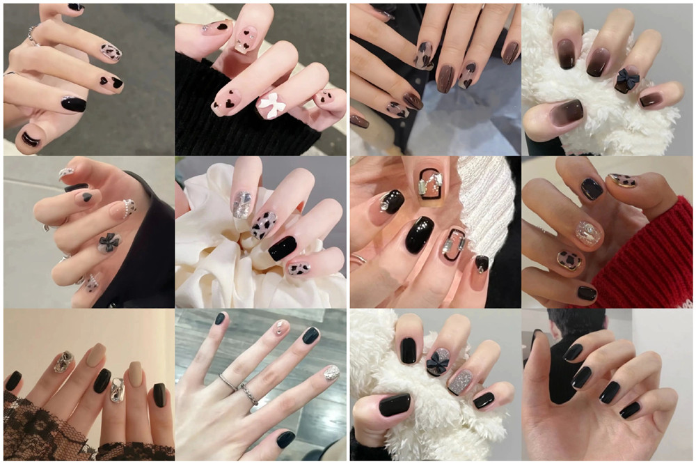 酷顯白黑色美甲，廣西培訓美甲師分享