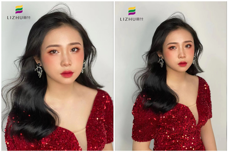 禮服披發(fā)造型，廣西南寧專業(yè)化妝學校作品