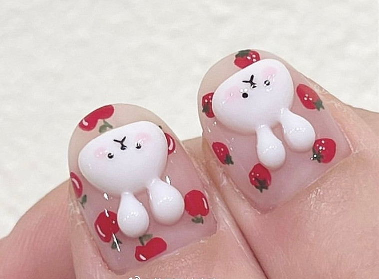 卡通立體美甲，學美甲到廣西麗竹學校