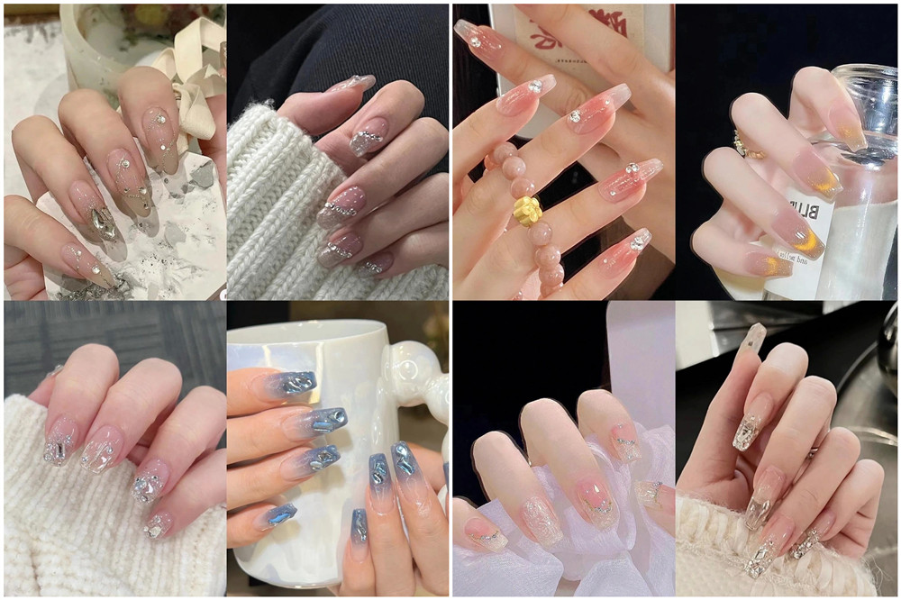 碎鉆美甲，南寧美甲款式造型班浪漫推薦