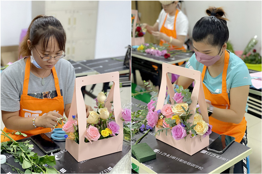 手提花籃的特點(diǎn)，廣西南寧花藝師學(xué)校課件分享