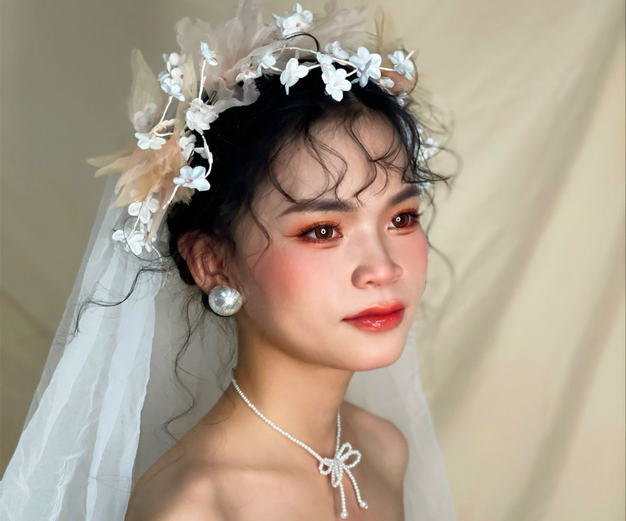 慵懶法式浪漫新娘，南寧妝容造型培訓(xùn)作品