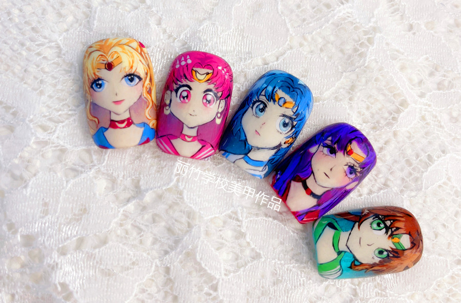 美少女戰(zhàn)士美甲，廣西南寧美甲進修班作品