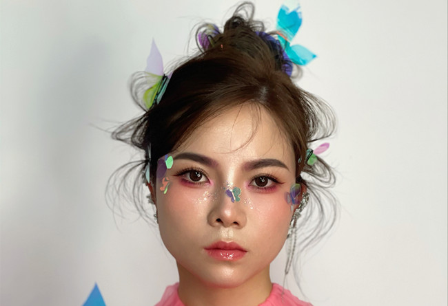 創(chuàng)意蝴蝶造型，南寧化妝彩妝造型學(xué)校教學(xué)