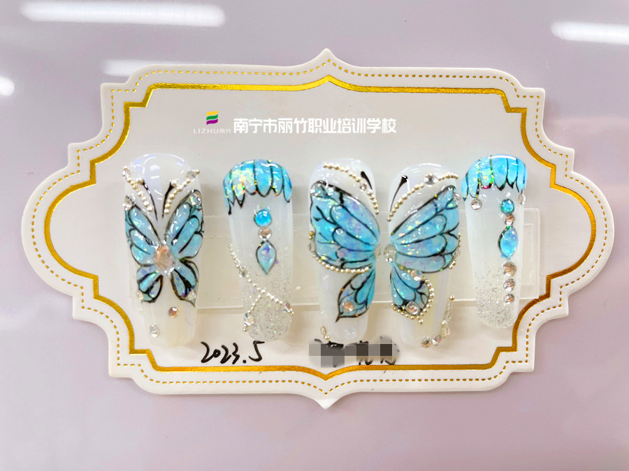 奢華蝴蝶美甲，廣西美甲造型培訓(xùn)