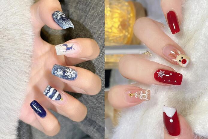 圣誕美甲款式，廣西美甲造型學(xué)習(xí)推薦