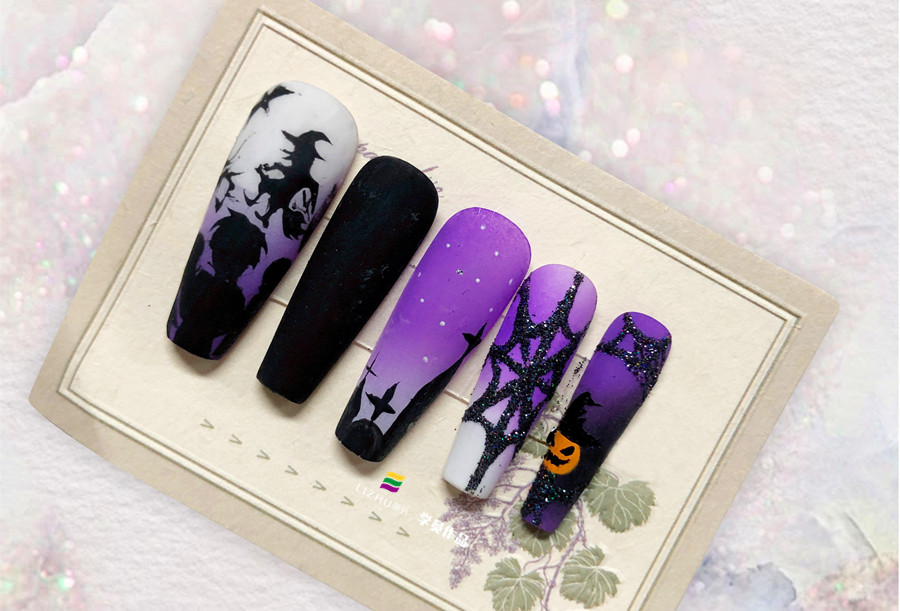 彩繪磨砂美甲&雛菊磨砂美甲，廣西學美甲款式