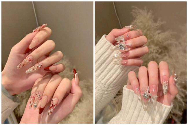 貼鉆長美甲，南寧美甲造型師學校收集整理