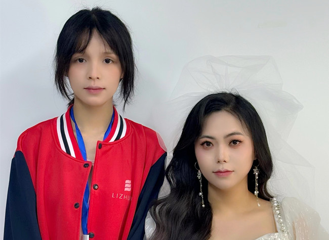 白紗韓式披發(fā)新娘，廣西培訓美妝師作品