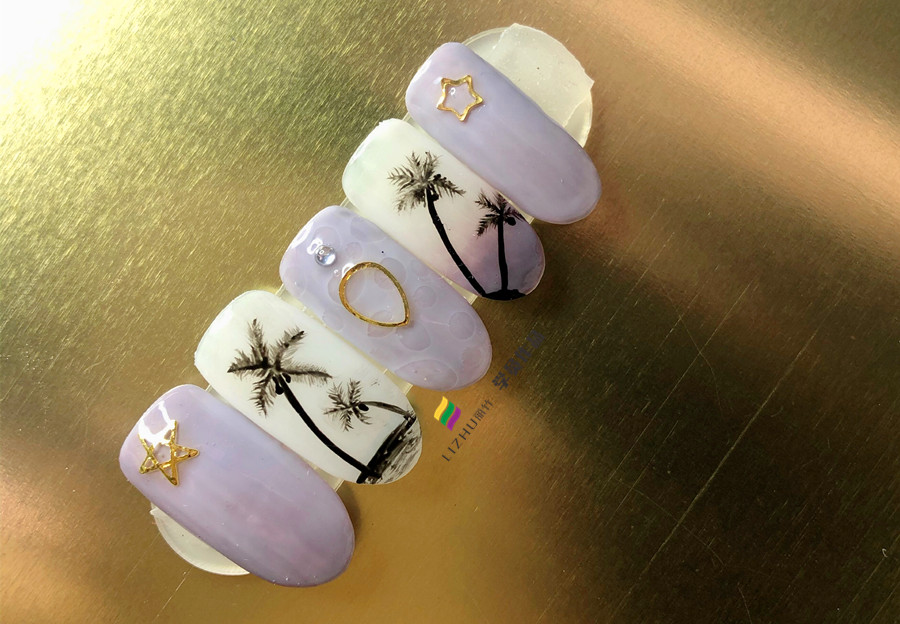 夏日椰樹美甲，零經(jīng)驗在廣西學(xué)美甲學(xué)員作品