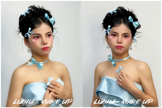 公主蝴蝶結(jié)造型，南寧化妝學校品課堂作品