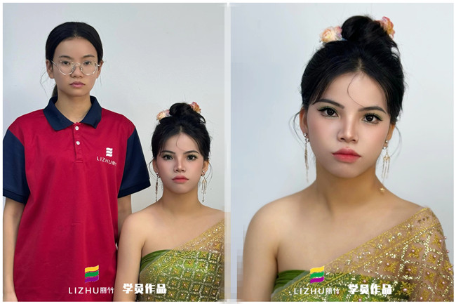 傣族少女寫真，學(xué)專業(yè)彩妝在南寧學(xué)員作品