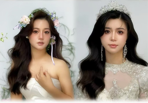 學(xué)員披發(fā)造型合集，廣西化妝彩妝培訓(xùn)進(jìn)修作品