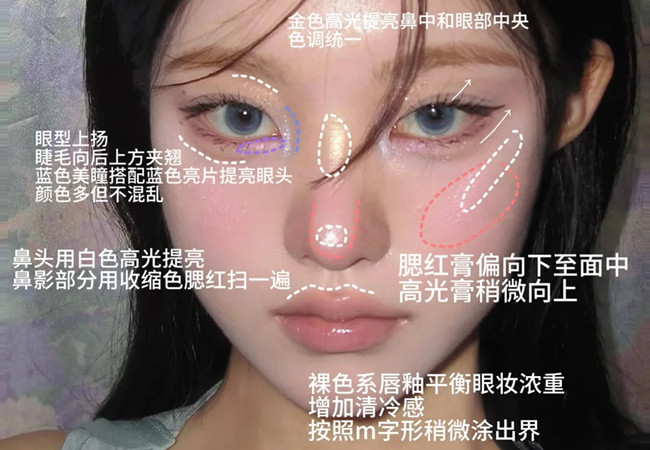 厭世感布偶貓妝容，南寧化妝形象造型學(xué)校分享教程