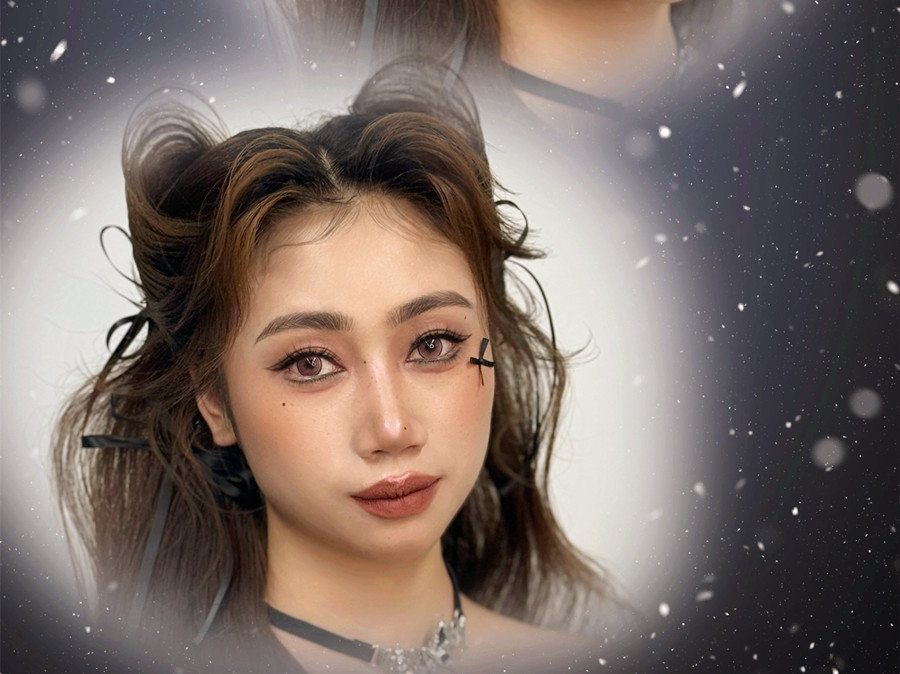 復古貓耳造型，廣西彩妝培訓推薦