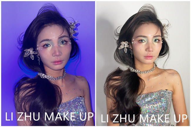 碎鉆眼淚妝，南寧化妝培訓(xùn)興趣作品