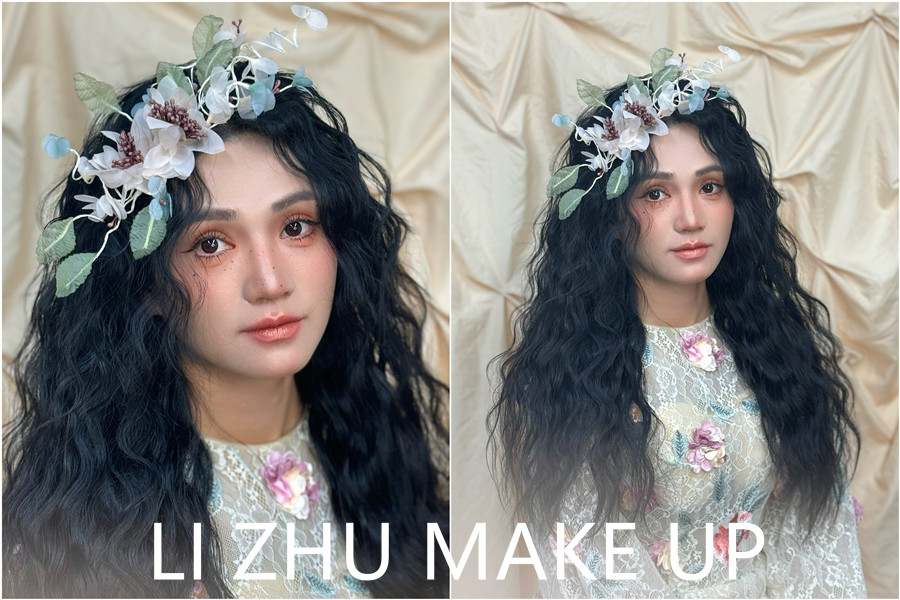 法式復(fù)古寫真，廣西化妝實操作品